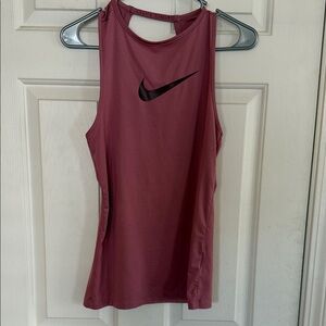 Nike Women's Mauve Racerback Tank with Black Swoosh
